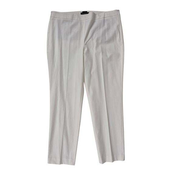 NWT Talbots Winter White Flat Front Cotton Blend Slacks Sz 16 - Picture 1 of 6